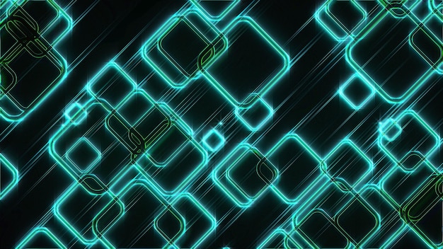 3d rendering of abstract glow squares and lines computer generated web background