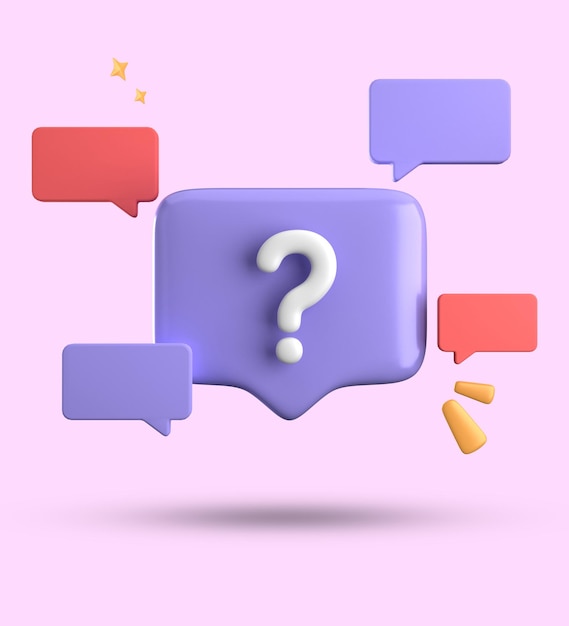 3d rendering of speech bubble 3D pastel chat with symbol icon set