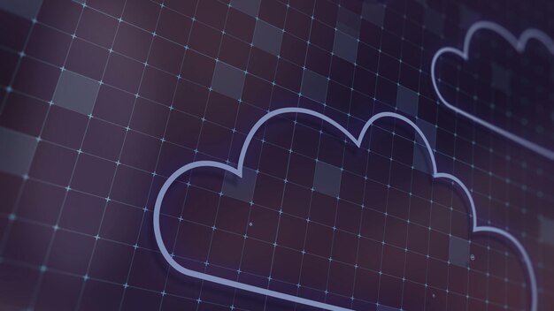 3d rendering the concept of cloud technologies and server data processing