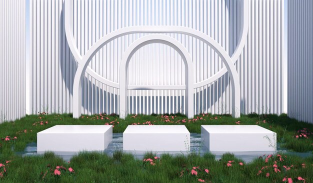 3D-rendering udstillingsbaggrund