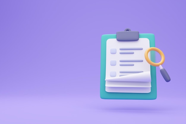 3d report paper clipboard note paper for checklist notes 3d illustration