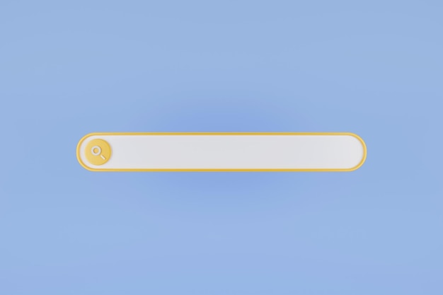 3d search bar search bar template for website navigation search for browser browser button for website and ui design web search concept pastel soft colors yellow blue background 3d rendering