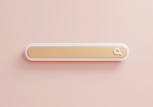 3d search bar ui concept icon on white background