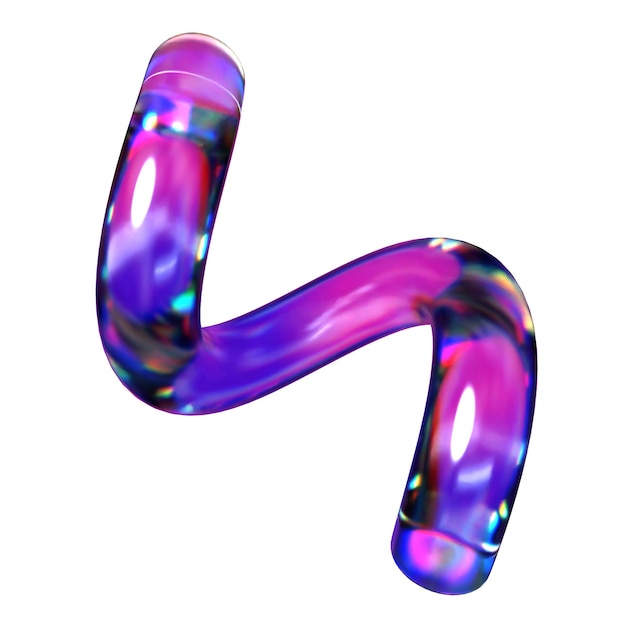 3D Single Twirl Isolated Icon Illustration Render