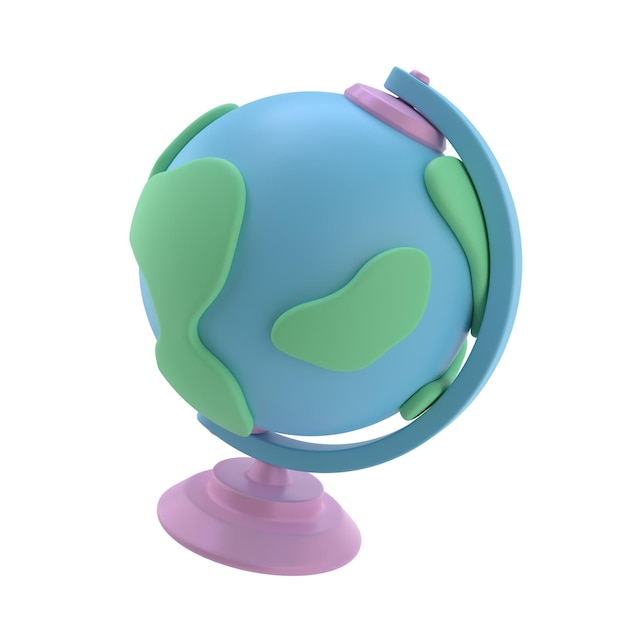 3D Table Globe Illustration