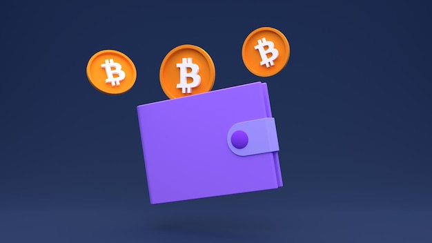 3d wallet cryptocurrency illustration