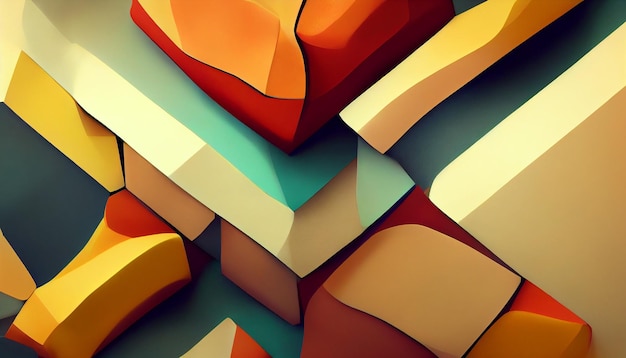3D wallpaper, geometriske figurer af smeltede musikalske noder, HD fuld farve