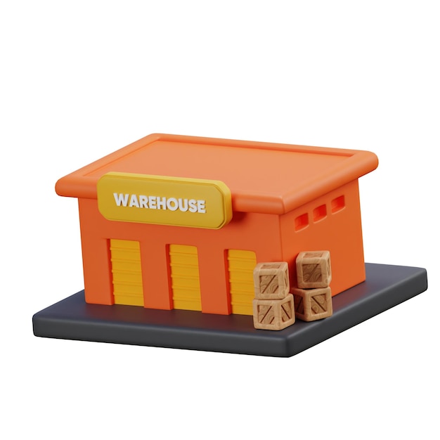 3d warehouse logistic storage facility icon