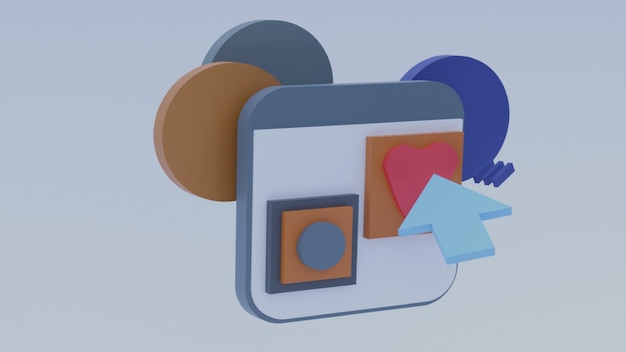 3d website icons with elegant white gray color objects