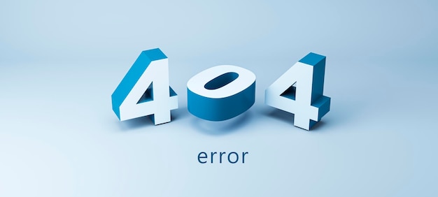 404 page not found error concept with 3d digits and panic person holds his head on light blue background