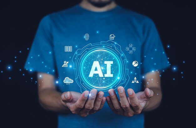 5Businessman use AI technology supports business scalability by streamlining processes and improving resource allocation
