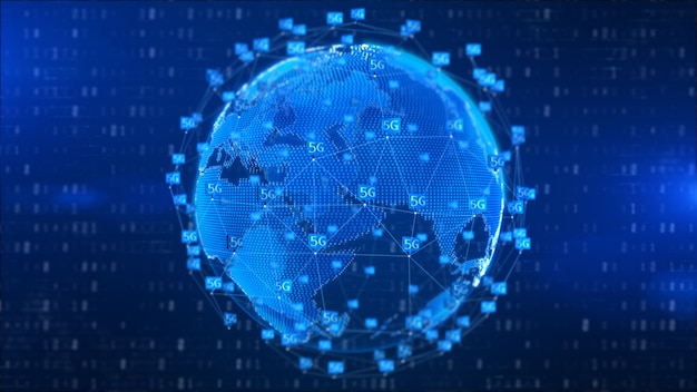 5g hi speeds connection futuristic abstract digital technology background 