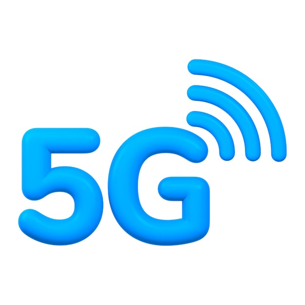 5G icon png sticker 3D rendering graphic transparent background