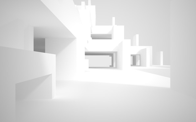 A 3d model of a building with a balcony in the background.