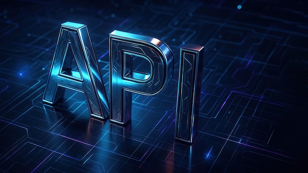 A api sits in a cyberpunk grid bathed in neon light evokes application programming interface in a digital world of api programming complexity