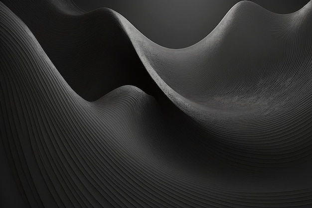 a black and white image of a curved object with a curved design