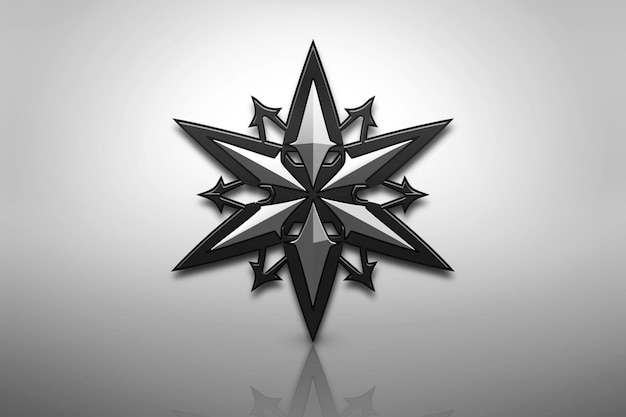 a black and white image of a star shaped design with a black and white background