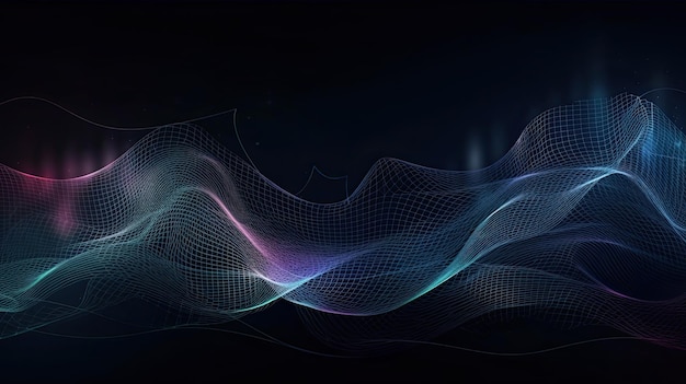 A black background with a blue wave and the text space