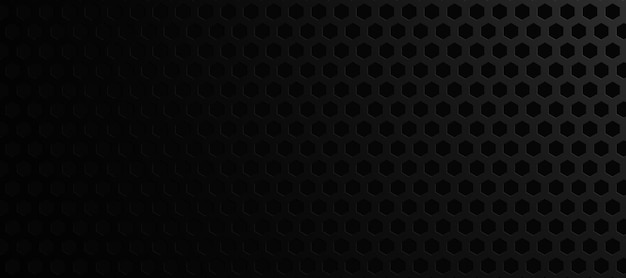 A black background with a grid of hexagons Design for sports background and technology background
