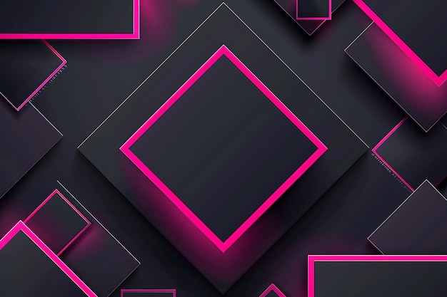 a black background with pink and black squares and a square in the middle