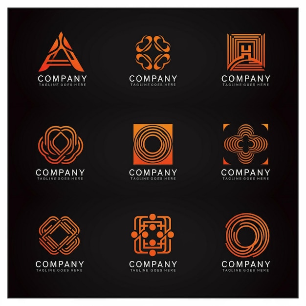 a black sign that says company logo on it