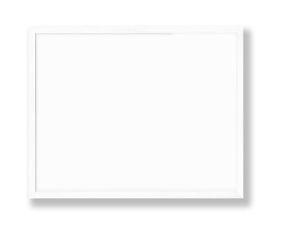 A blank white frame with a shadow on a white background.