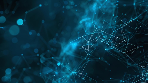 a blue abstract background with a line that says  all connected