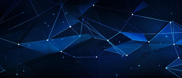 a blue and black background with a white star and a blue light