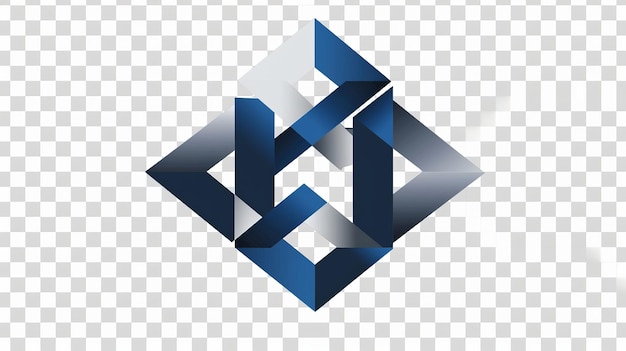 a blue and white 3d logo is on a transparent background