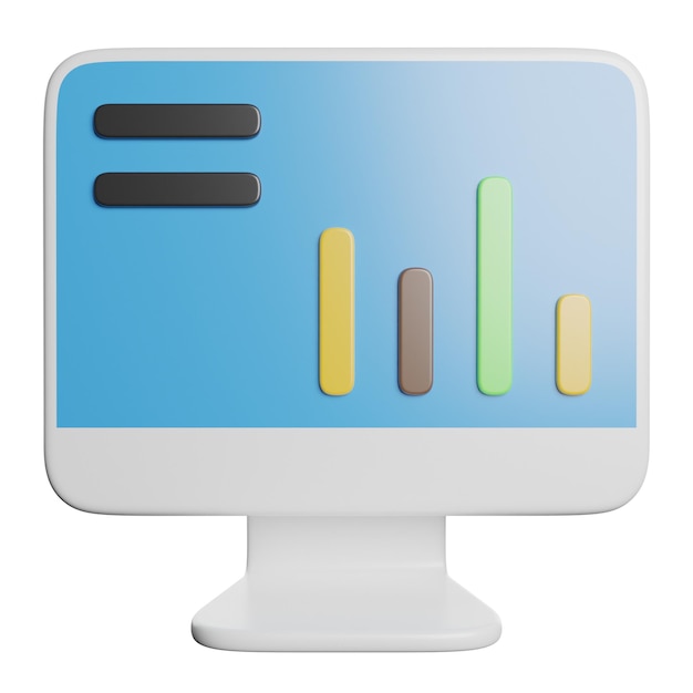 a blue and white computer monitor with a blue and green design
