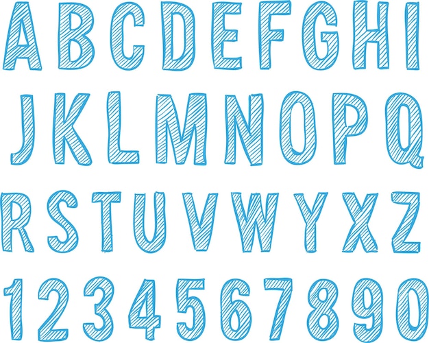 a blue and white drawing of a alphabet with the letters ls on it