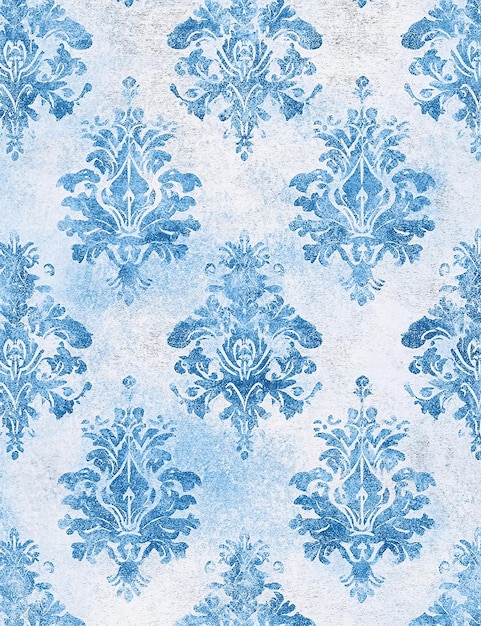 a blue and white floral design by person