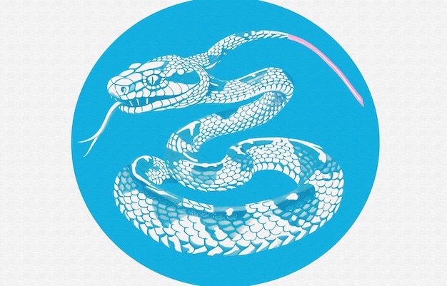a blue and white snake with a red tail