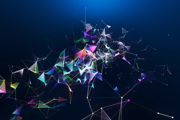 A blue background with a colorful lines and the words'science'on it