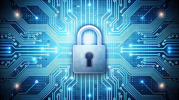 a blue background with a padlock and the words lock on it