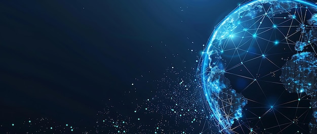 a blue planet with a green world on the top