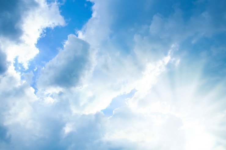 Bild a blue sky white clouds on nature summer weather
