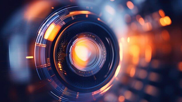 A camera lens constantly zooming in and out showcasing how dynamic memory networks continually focus