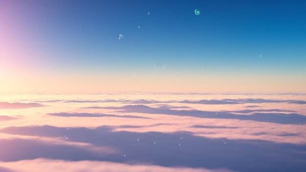 a captivating image of a view of a sky with bubbles ai generative