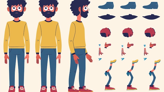 a cartoon of a man with a beard and a hat