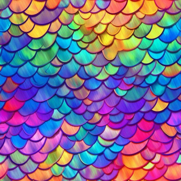 a close up of a colorful fish scale pattern with a black background generative ai