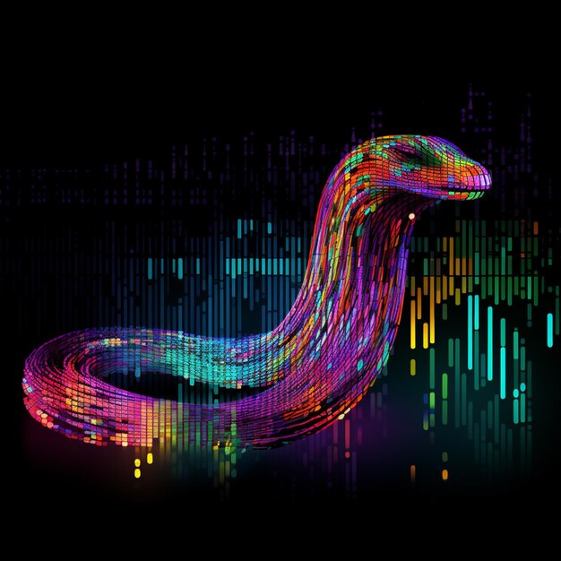 a close up of a colorful wave of lines on a black background generative ai