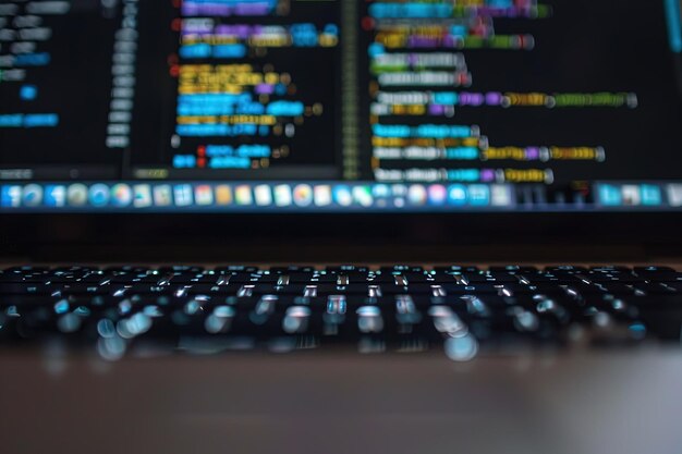 A close up of a computer keyboard on a desk