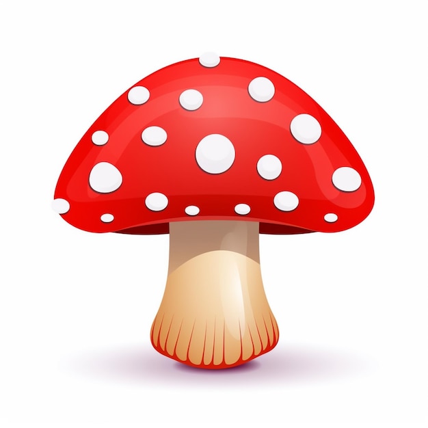 a close up of a mushroom with white dots on it generative ai