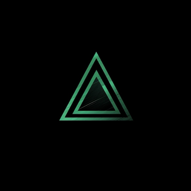 a close up of a triangle with a green light on it generative ai