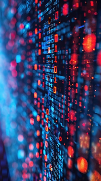 A closeup visualization of digital encryption in action