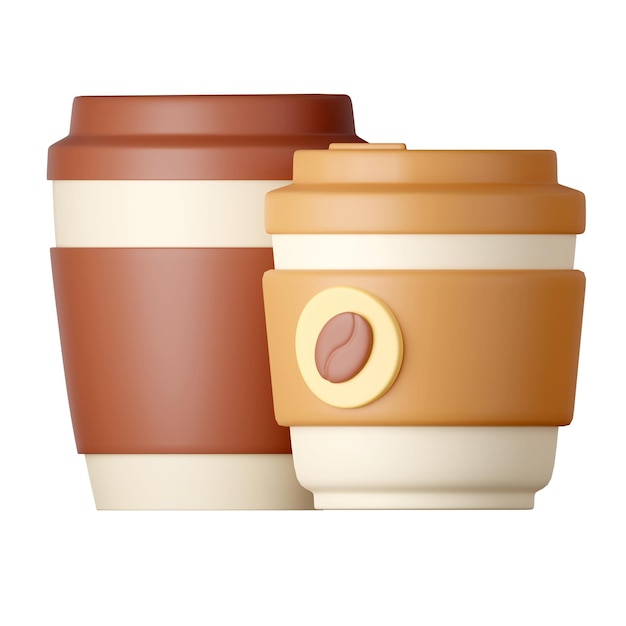 A coffee mug cartoon style isolated on a white background d illustration