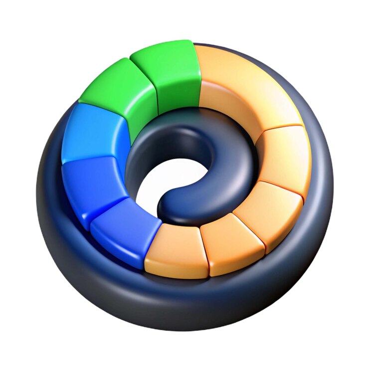 Bild a colorful circle with a green and red design on it