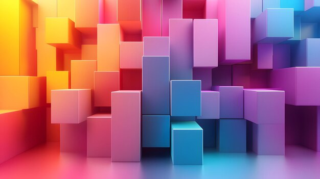 a colorful cube with a colorful background and a colorful one in the middle