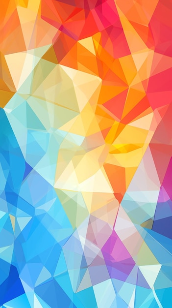 a colorful mosaic of geometric shapes the colors of the rainbow are a colorful pattern
